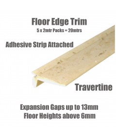 Travertine Floor Edge Adhesive Trim 10 x 2Mtr Lengths Bridge Gap Between Floor and Skirting
