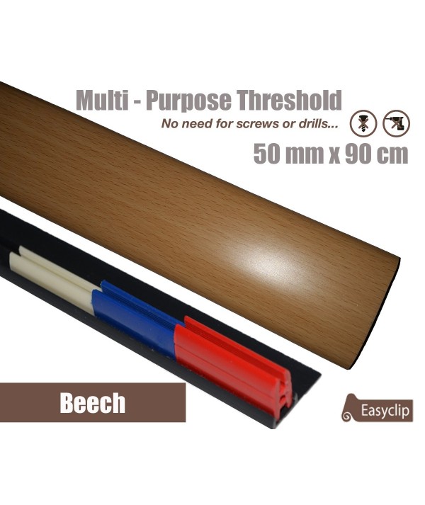 Beech Laminated Transition Threshold Strip  50mm x 90cm Multi-Height/Pivots