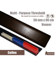Coffee Veneer Transition Threshold Strip  50mm x 90cm Multi-Height/Pivots