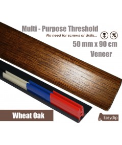 Wheat Oak Veneer Transition Threshold Strip  50mm x 90cm Multi-Height/Pivots