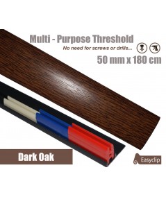 Dark Oak Laminated Transition Threshold Strip  50mm x180cm Multi-Height/Pivots