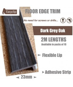 Dark Grey Oak Floor Edge Adhesive Trim 10 x 2Mtr Lengths Bridge Gap Between Floor and Skirting