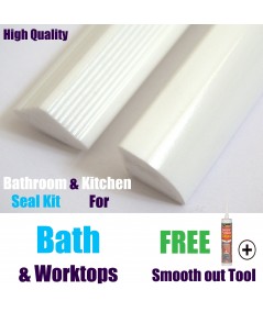 Solid Bath/Corner/Shower Seal 2mtr Strips White Gloss Finnish Highest Quality