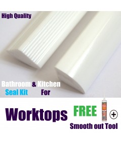 Solid worktop Seal 15mm profile gloss white finish