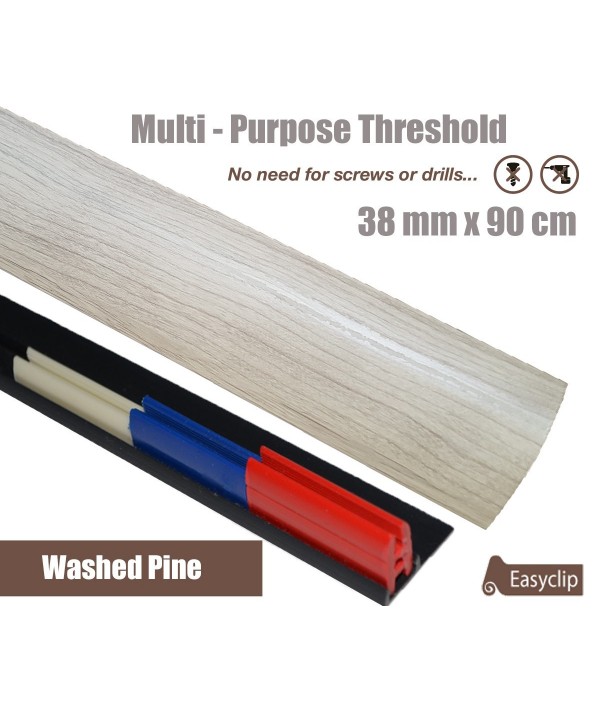Washed Pine Laminate Transition Strip 38mm x 0.90mtr Multi-Height and Pivot
