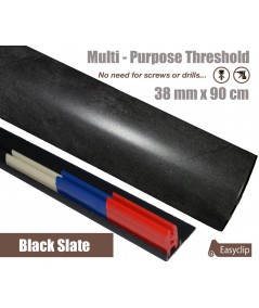Black Slate Laminated Transition Threshold Strip 38mm Multi-Height/Pivots 90cm