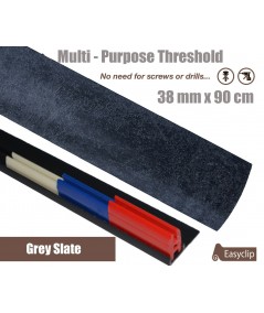 Grey Slate Laminated Transition Threshold Strip 38mm Multi-Height/Pivots 90cm