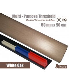 Cream Oak Laminated Transition Threshold Strip  50mm x 90cm Multi-Height/Pivots
