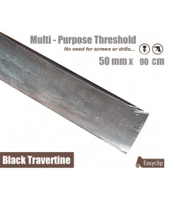 Black Travertine Laminated Transition Threshold Strip  50mm x 90cm Multi-Height/Pivots