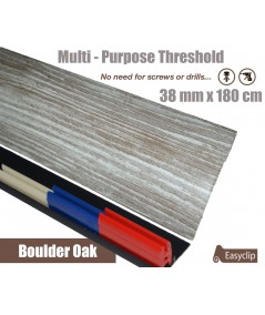 Boulder Oak Threshold Strip 38mm x 180cm laminate multi Purpose Adhesive Clip System