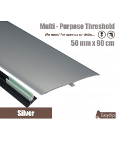 Silver Laminated Transition Threshold Strip  50mm x 90cm Multi-Height/Pivots