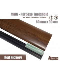 Red Hickory Laminated Transition Threshold Strip  50mm x 90cm Multi-Height/Pivots