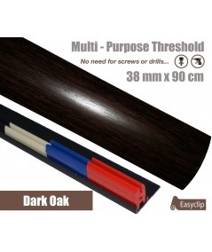 Dark  Oak Laminate Transition Strip 38mm x 0.90mtr Multi-Height and Pivot